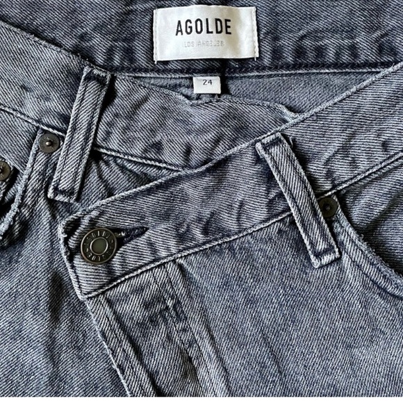 AGOLDE criss cross dark gray wash jeans - Picture 2 of 5